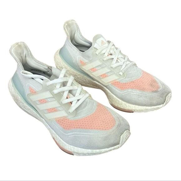 Adidas Boost White and Pink Sneakers size 7.5 - Picture 1 of 9